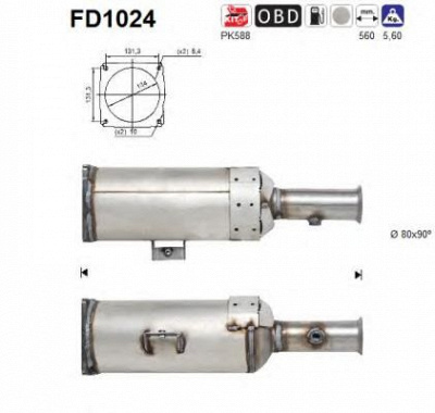 AS fd1024 -  Сажевый / частичный фильтр, система выхлопа ОГ