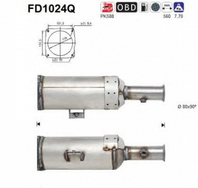 AS fd1024q -  Сажевый / частичный фильтр, система выхлопа ОГ