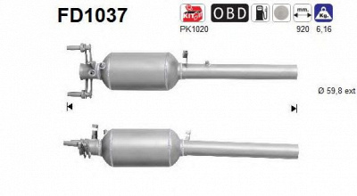 AS fd1037 -  Сажевый / частичный фильтр, система выхлопа ОГ