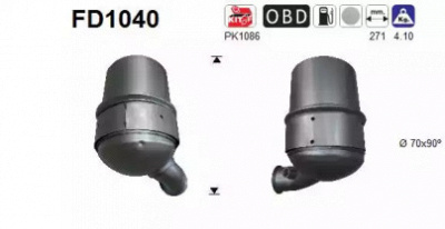AS fd1040 -  Сажевый / частичный фильтр, система выхлопа ОГ