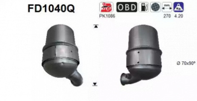 AS fd1040q -  Сажевый / частичный фильтр, система выхлопа ОГ