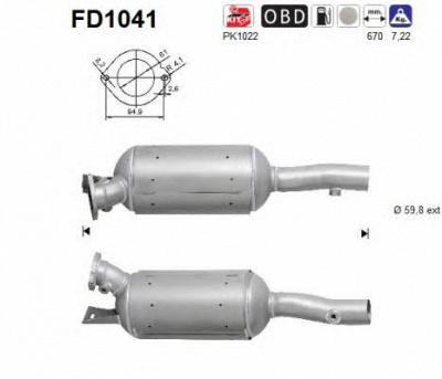AS fd1041 -  Сажевый / частичный фильтр, система выхлопа ОГ
