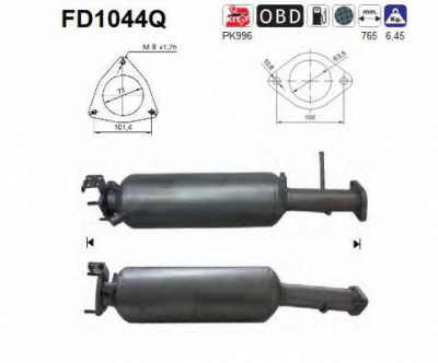 AS fd1044q -  Сажевый / частичный фильтр, система выхлопа ОГ