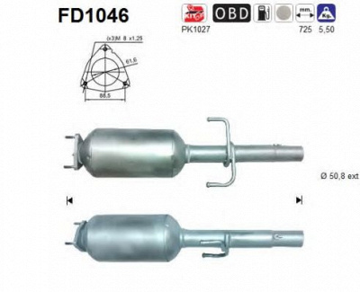 AS fd1046 -  Сажевый / частичный фильтр, система выхлопа ОГ