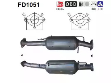 AS fd1051 -  Сажевый / частичный фильтр, система выхлопа ОГ