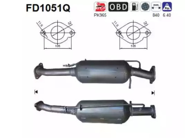 AS fd1051q -  Сажевый / частичный фильтр, система выхлопа ОГ