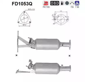 AS fd1053q -  Сажевый / частичный фильтр, система выхлопа ОГ