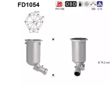 AS fd1054 -  Сажевый / частичный фильтр, система выхлопа ОГ