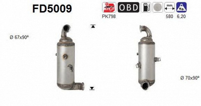 AS fd5009 -  Сажевый / частичный фильтр, система выхлопа ОГ
