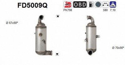 AS fd5009q -  Сажевый / частичный фильтр, система выхлопа ОГ