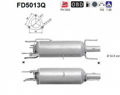 AS fd5013q -  Сажевый / частичный фильтр, система выхлопа ОГ
