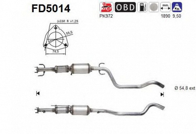 AS fd5014 -  Сажевый / частичный фильтр, система выхлопа ОГ