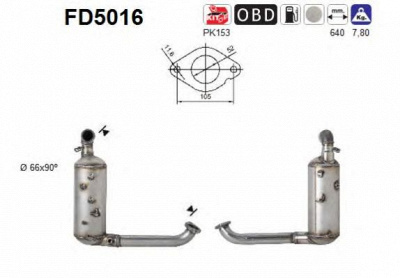 AS fd5016 -  Сажевый / частичный фильтр, система выхлопа ОГ