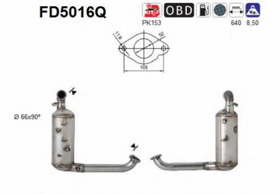 AS fd5016q -  Сажевый / частичный фильтр, система выхлопа ОГ
