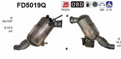 AS fd5019q -  Сажевый / частичный фильтр, система выхлопа ОГ