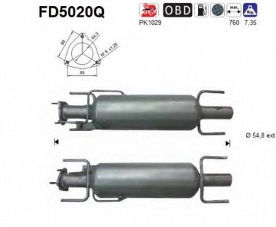 AS fd5020q -  Сажевый / частичный фильтр, система выхлопа ОГ