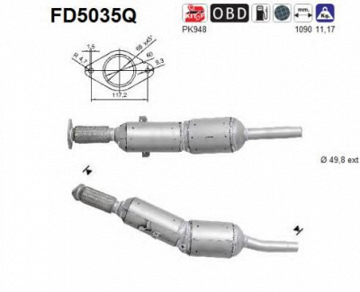 AS fd5035q -  Сажевый / частичный фильтр, система выхлопа ОГ