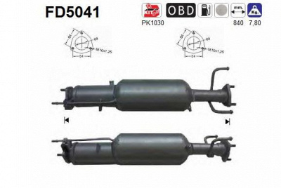 AS fd5041 -  Сажевый / частичный фильтр, система выхлопа ОГ