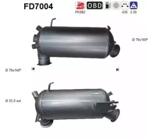 AS fd7004 -  Сажевый / частичный фильтр, система выхлопа ОГ