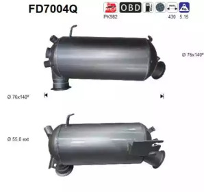 AS fd7004q -  Сажевый / частичный фильтр, система выхлопа ОГ