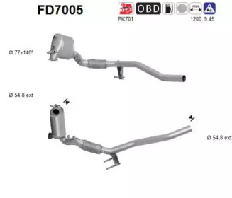 AS fd7005 -  Сажевый / частичный фильтр, система выхлопа ОГ