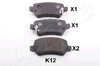 ASHIKA 510kk12 -  Комплект тормозных колодок, дисковый тормоз