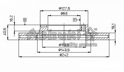ASHUKI 09901050 -  Тормозной диск