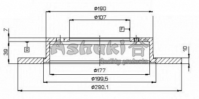 ASHUKI 09903008 -  Тормозной диск