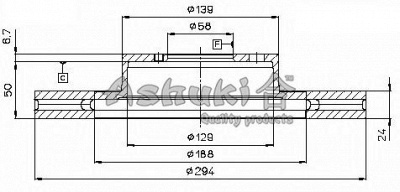 ASHUKI 09905107 -  Тормозной диск