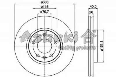ASHUKI 09907190 -  Тормозной диск