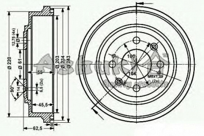 ASHUKI 10209004 -  Тормозной барабан