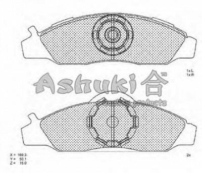 ASHUKI 10800040 -  Комплект тормозных колодок, дисковый тормоз