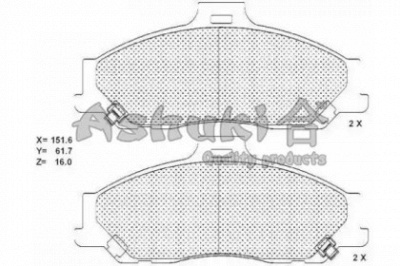 ASHUKI 10803503 -  Комплект тормозных колодок, дисковый тормоз