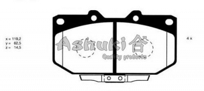 ASHUKI 10808501 -  Комплект тормозных колодок, дисковый тормоз