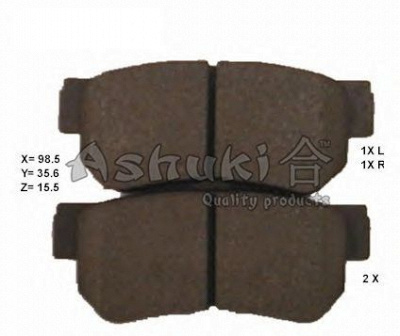 ASHUKI 10839050 -  Комплект тормозных колодок, дисковый тормоз