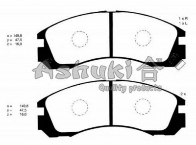 ASHUKI c00305 -  Комплект тормозных колодок, дисковый тормоз