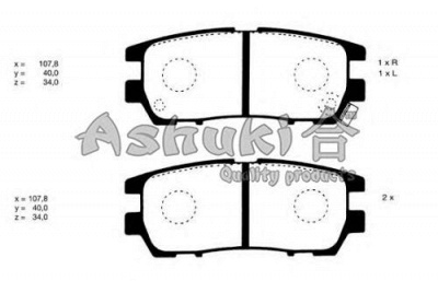 ASHUKI c01605 -  Комплект тормозных колодок, дисковый тормоз