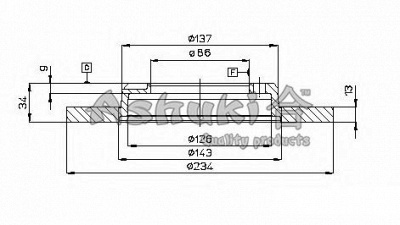 ASHUKI c65022 -  Тормозной диск