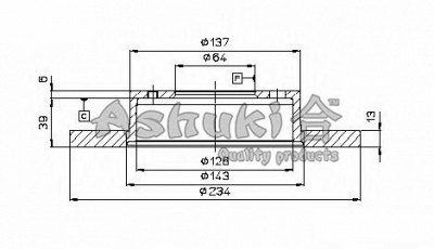 ASHUKI c65023 -  Тормозной диск