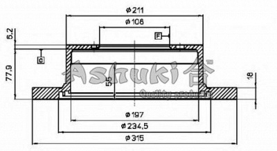 ASHUKI c65801 -  Тормозной диск