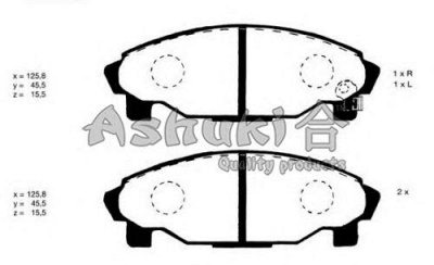 ASHUKI d09204 -  Комплект тормозных колодок, дисковый тормоз