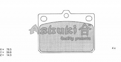 ASHUKI d09301 -  Комплект тормозных колодок, дисковый тормоз