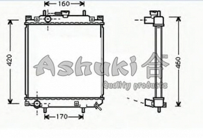 ASHUKI d55145 -  Радиатор, охлаждение двигателя