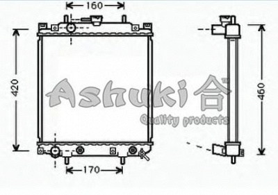 ASHUKI d55146 -  Радиатор, охлаждение двигателя