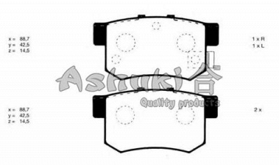 ASHUKI h02622 -  Комплект тормозных колодок, дисковый тормоз