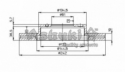 ASHUKI h03507 -  Тормозной диск