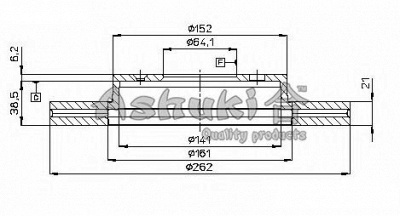 ASHUKI h03755 -  Тормозной диск