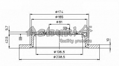 ASHUKI h03901 -  Тормозной диск
