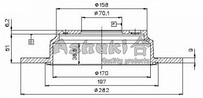 ASHUKI h03930 -  Тормозной диск