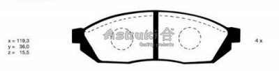 ASHUKI k01201 -  Комплект тормозных колодок, дисковый тормоз